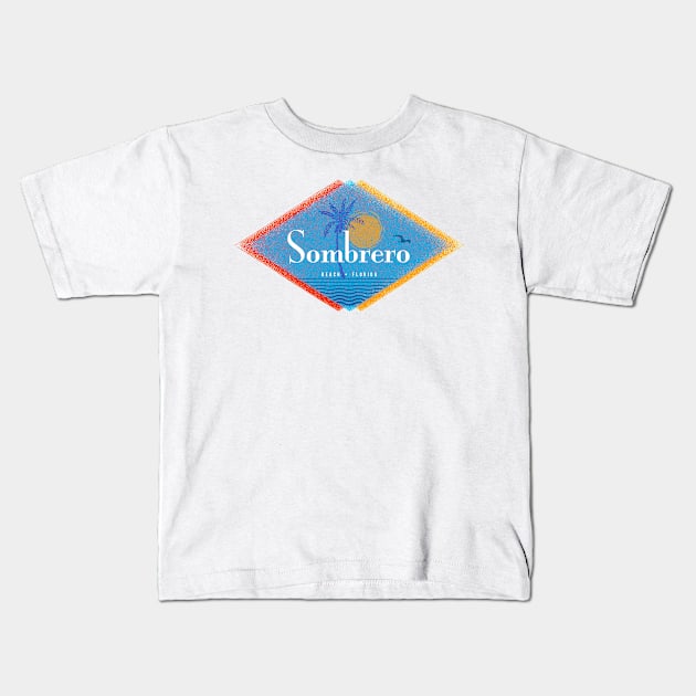 Sombrero Beach, Florida Retro Mid Century Style Kids T-Shirt by Hashtagified